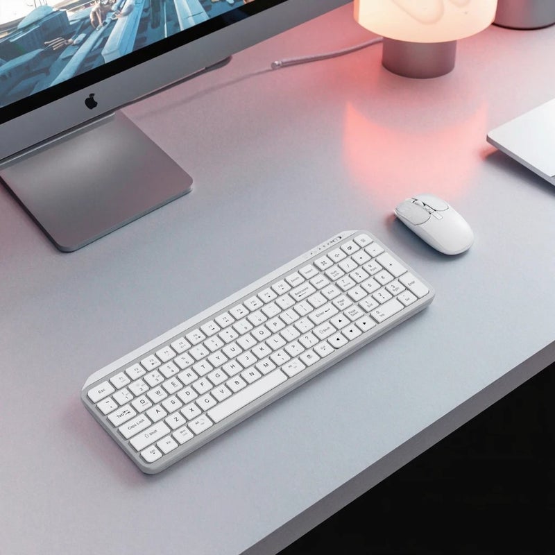 Bluejw Slim 105-Key Full Size Wireless/BT 5.0 Keyboard and Mouse Combo, Multi-Media Membrane Gaming Keyboard for PC Office - Image 3